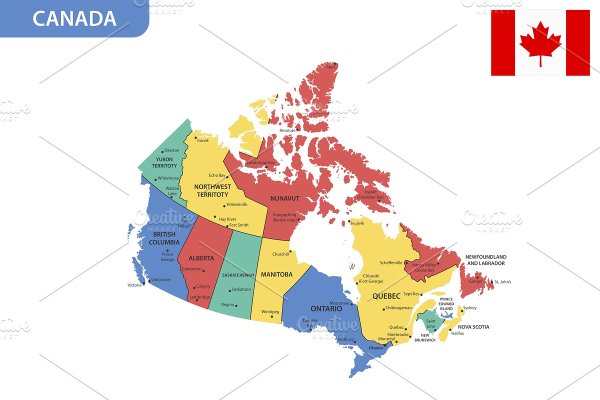Detailed map of Canada, an Illustration by Vector Shop (Photo 2 of 5)