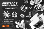 Abstract Metallic Forms 3D Icon Pack, an Object 3D Model by Haps Space (Thumbnail 1 of 4)