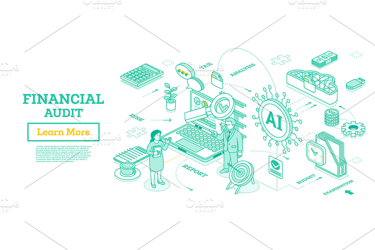 Financial audit and business analysi, an Illustration by Booblgum
