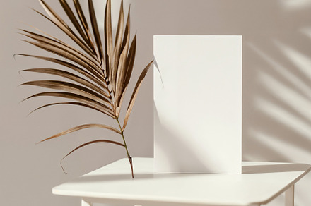 Card with dried palm, a Business Photo by AS Studio