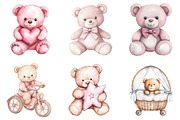 Watercolor Pink Cute Blush Teddy, an Illustration by DreamArtGraphic (Thumbnail 4 of 4)