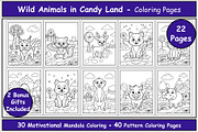 Animals in Candy Land Coloring Pages, an Animal Illustration by Lamia Emad (Thumbnail 1 of 5)