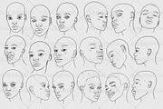 African Face Stamp for Procreate, a Brush Add-On by sundrameda (Thumbnail 2 of 7)