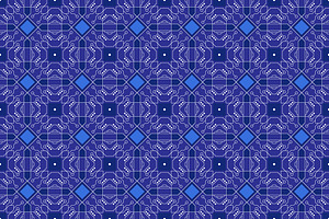 Blue Geometric Tech Circuit Pattern, a Pattern Graphic by Mightyfire