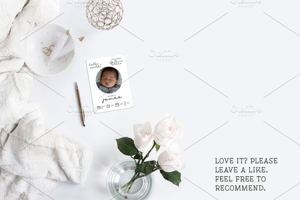Baby Announcement Card, a Card Template by Cyrah's Collection (Photo 2 of 3)