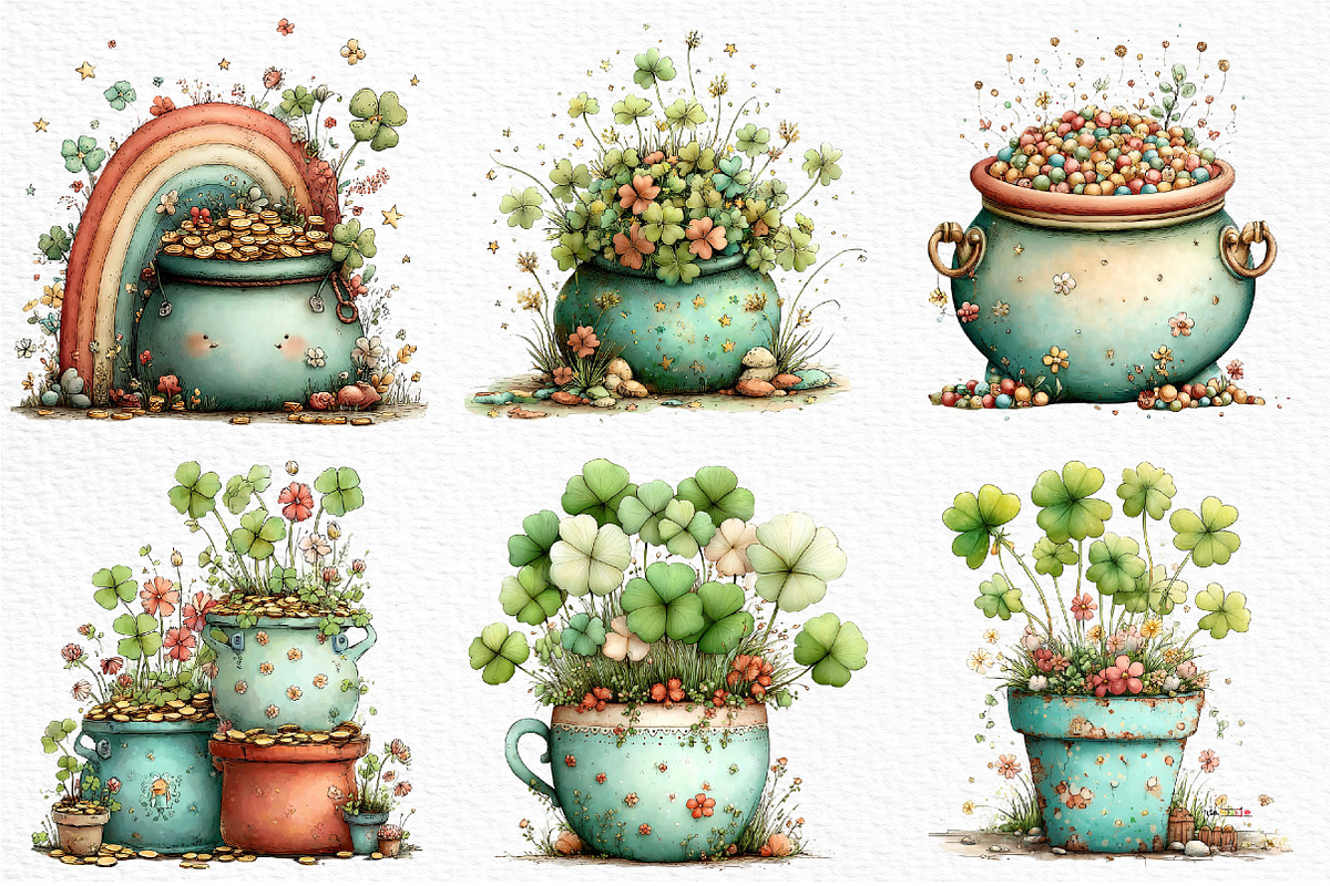 Whimsical St Patrick's Day Clipart, an Illustration by Craft Nest (Photo 4 of 11)