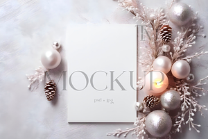 Holiday 5x7 Card Mockup, Christmas