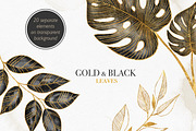 Gold and Black Leaves Clipart, a Decorative Illustration by LuiDesignStudio (Thumbnail 5 of 5)