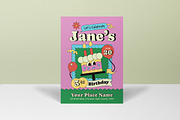Cartoon Kids Birthday Invitation, an Invitation Template by graphicook (Thumbnail 2 of 3)