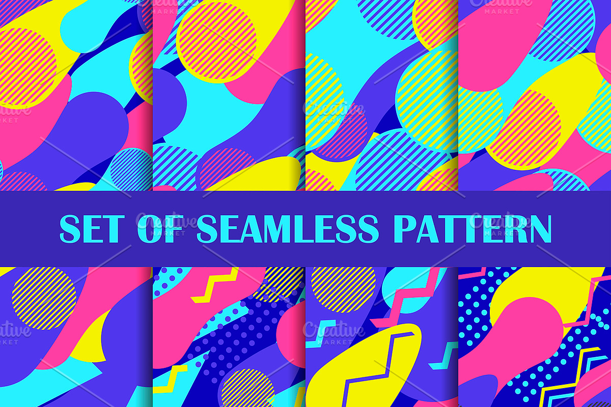 Memphis seamless pattern set, a Pattern Graphic by Andy Vinnikov
