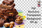 Chocolate Bar Stack with Berries PNG, an Illustration by Clipart Bloom (Thumbnail 2 of 2)