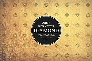 Set of vector icons of diamonds.