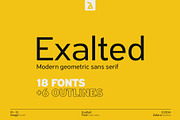 Exalted - Geometric sans serif, a Sans Serif Font by Zafara Studios (Thumbnail 1 of 12)