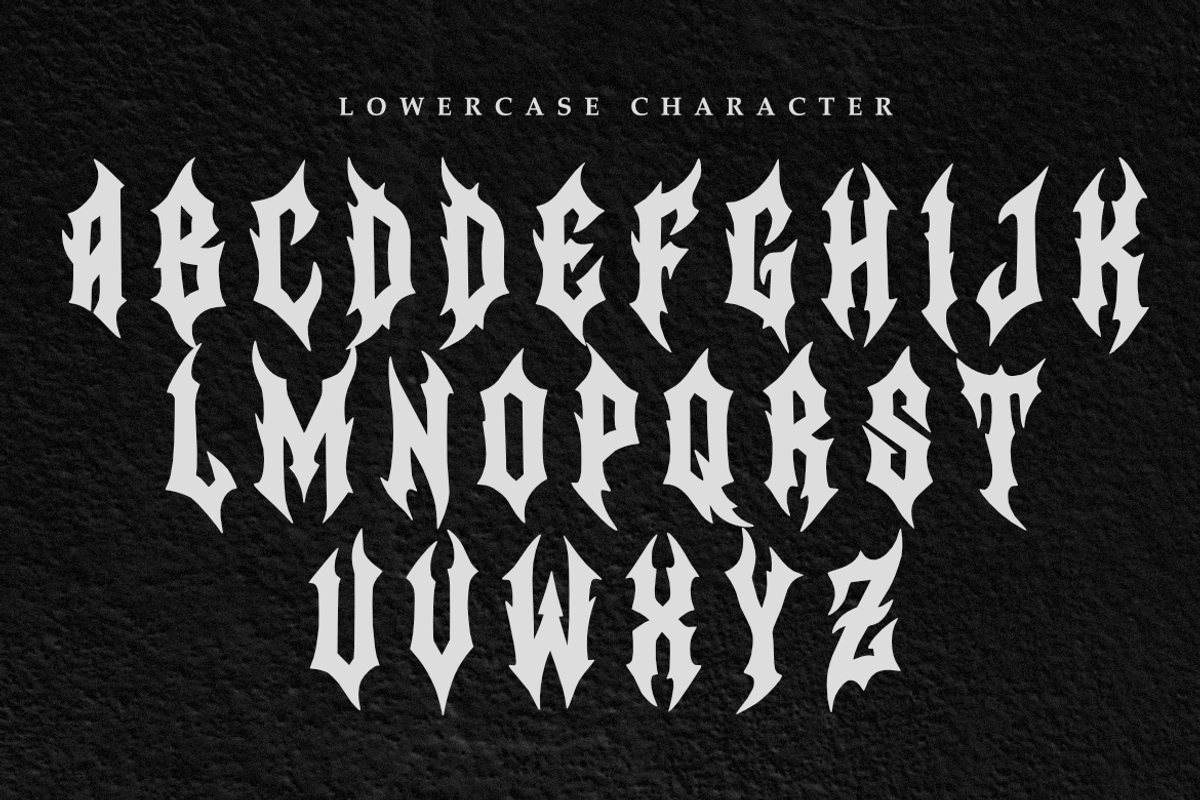 Sinner | Black Metal Font, a Symbol Font by Masyafi Studio (Photo 3 of 8)