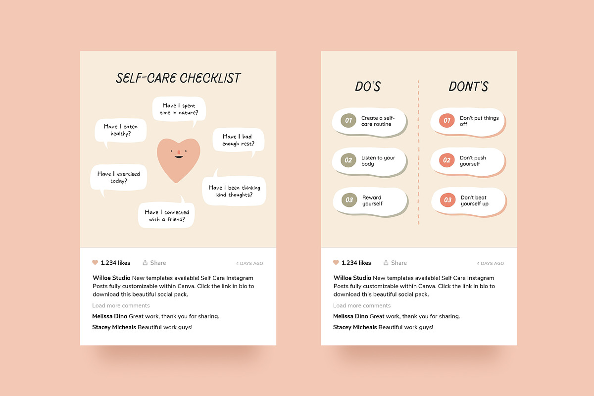 Self-Care Instagram Template - Canva, a Social Media Template by Willoe Studio (Photo 10 of 11)