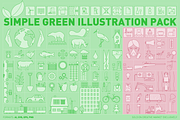 Simple Green Illustration Pack, an Animal Illustration by Jozsef Balazs-Hegedus (Thumbnail 1 of 4)