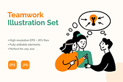 Teamwork Concept Set Vector, an Object Graphic by 35lab (Thumbnail 1 of 6)