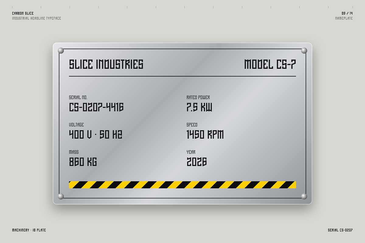 Carbon Slice - Condensed Industrial, a Sans Serif Font by HipFonts (Photo 3 of 11)