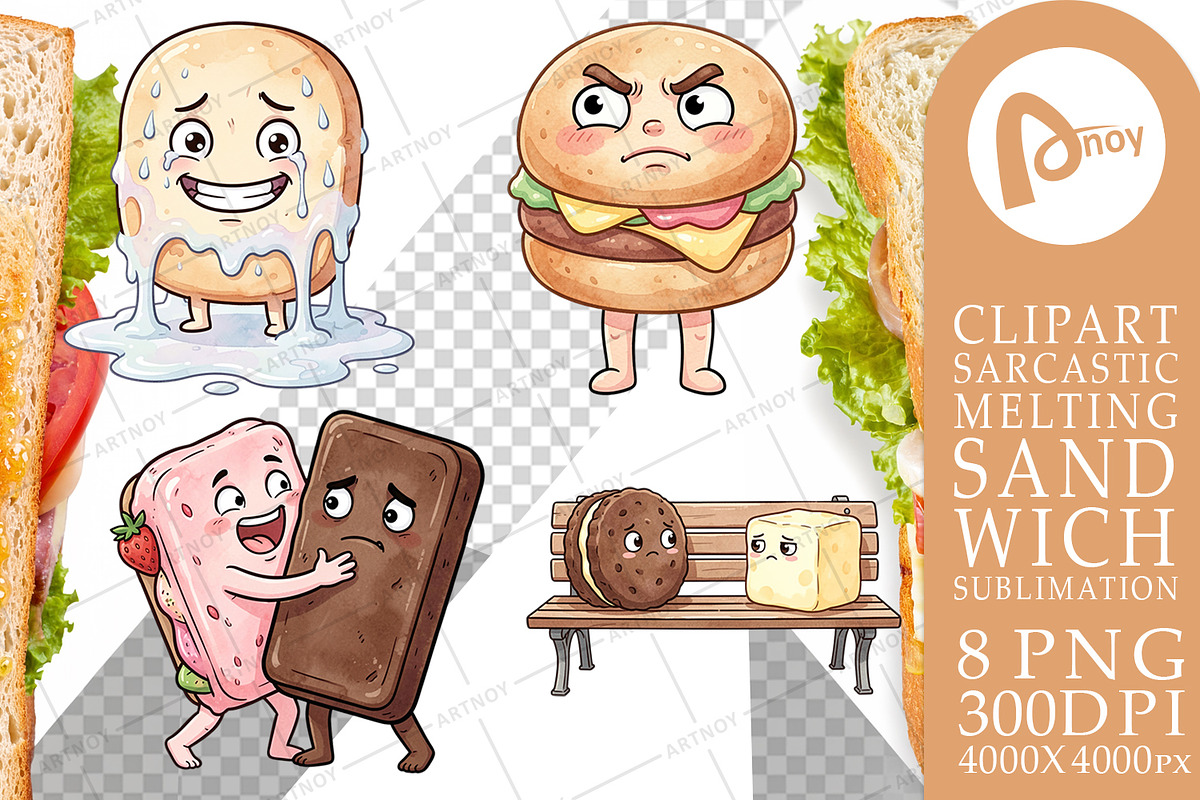 Sarcastic Ice Cream Sandwich, a Decorative Illustration by Artnoy (Photo 8 of 18)
