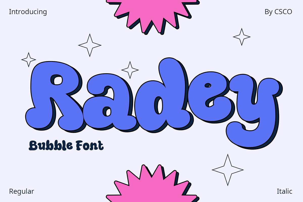Radey – Bubble Font, a Serif Font by Craft Supply Co. (Photo 1 of 8)