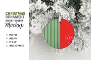 Round Christmas Tree Ornament Mockup, a Mockup by HaywireMedia & Mockups (Thumbnail 2 of 3)