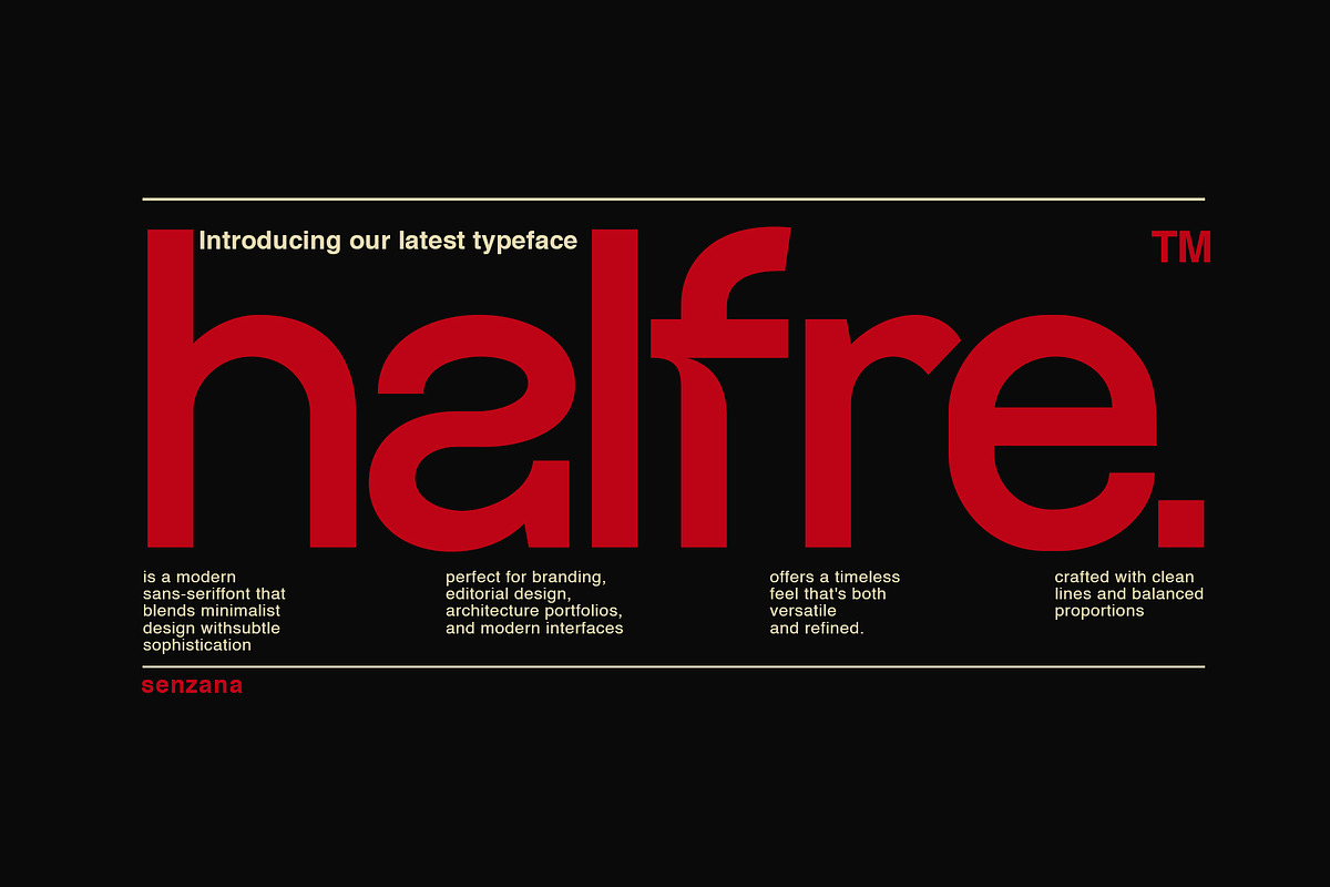 Halfre, a Sans Serif Font by senzana (Photo 1 of 8)