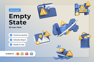 Empty State 3D Icon Pack