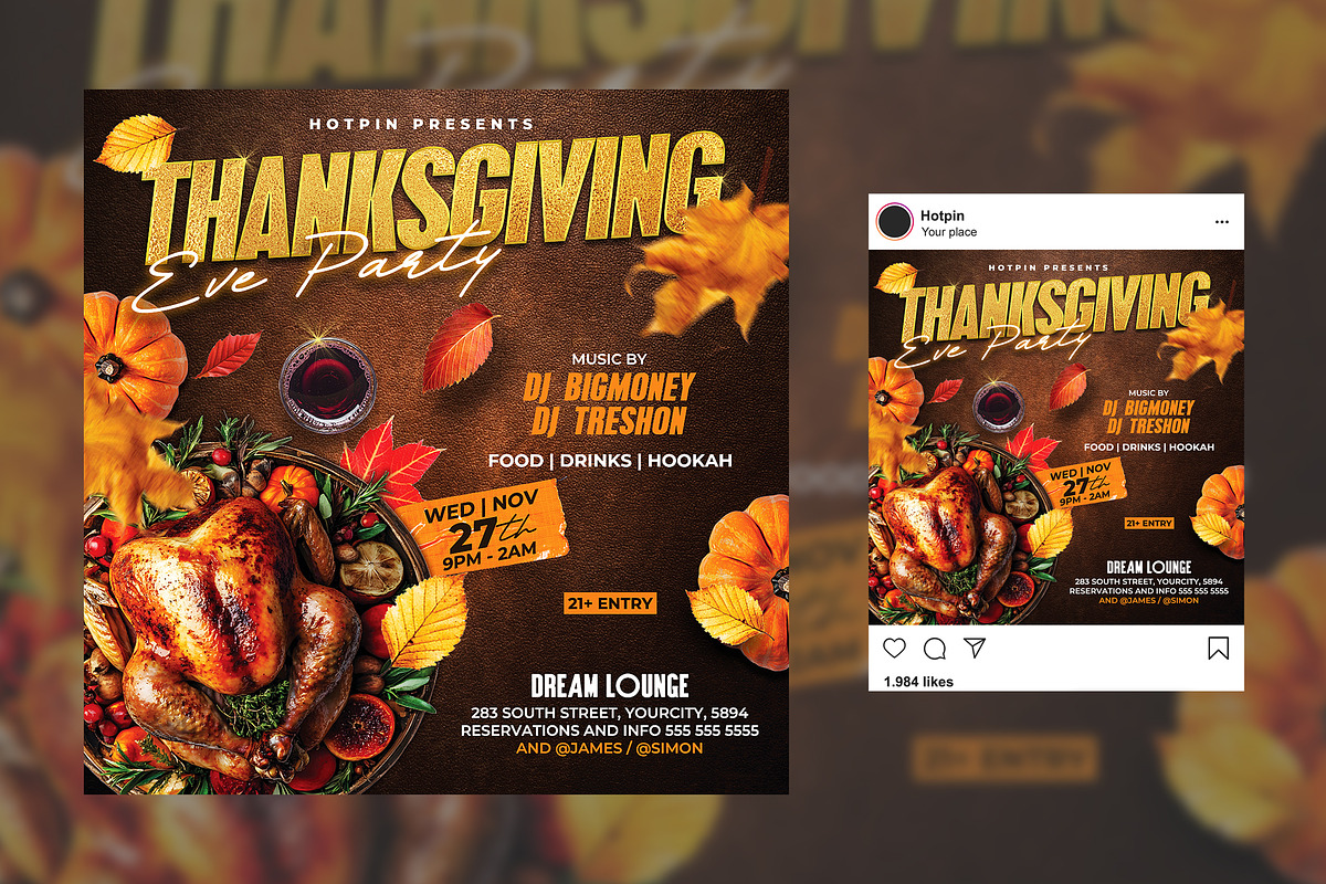 Thanksgiving Flyer Template, a Flyer Template by Hotpin (Photo 2 of 2)