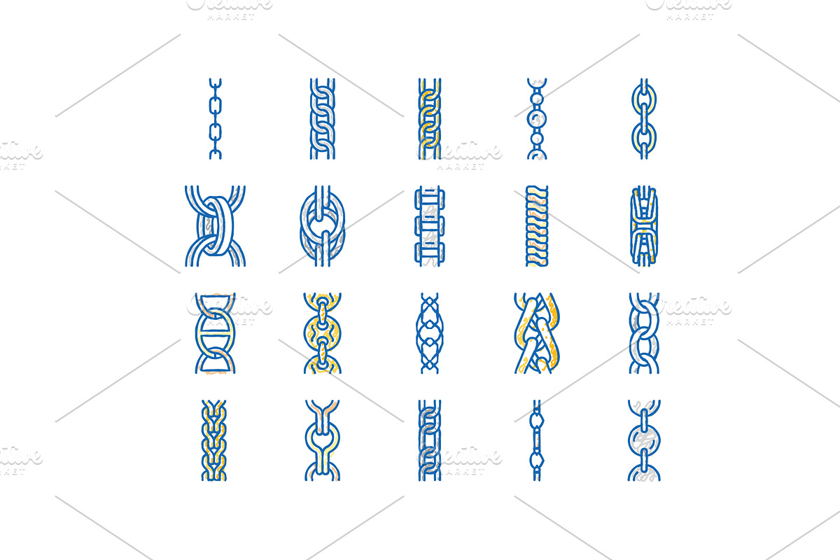 chain metal connection link icons, an Object Illustration by pikepicture