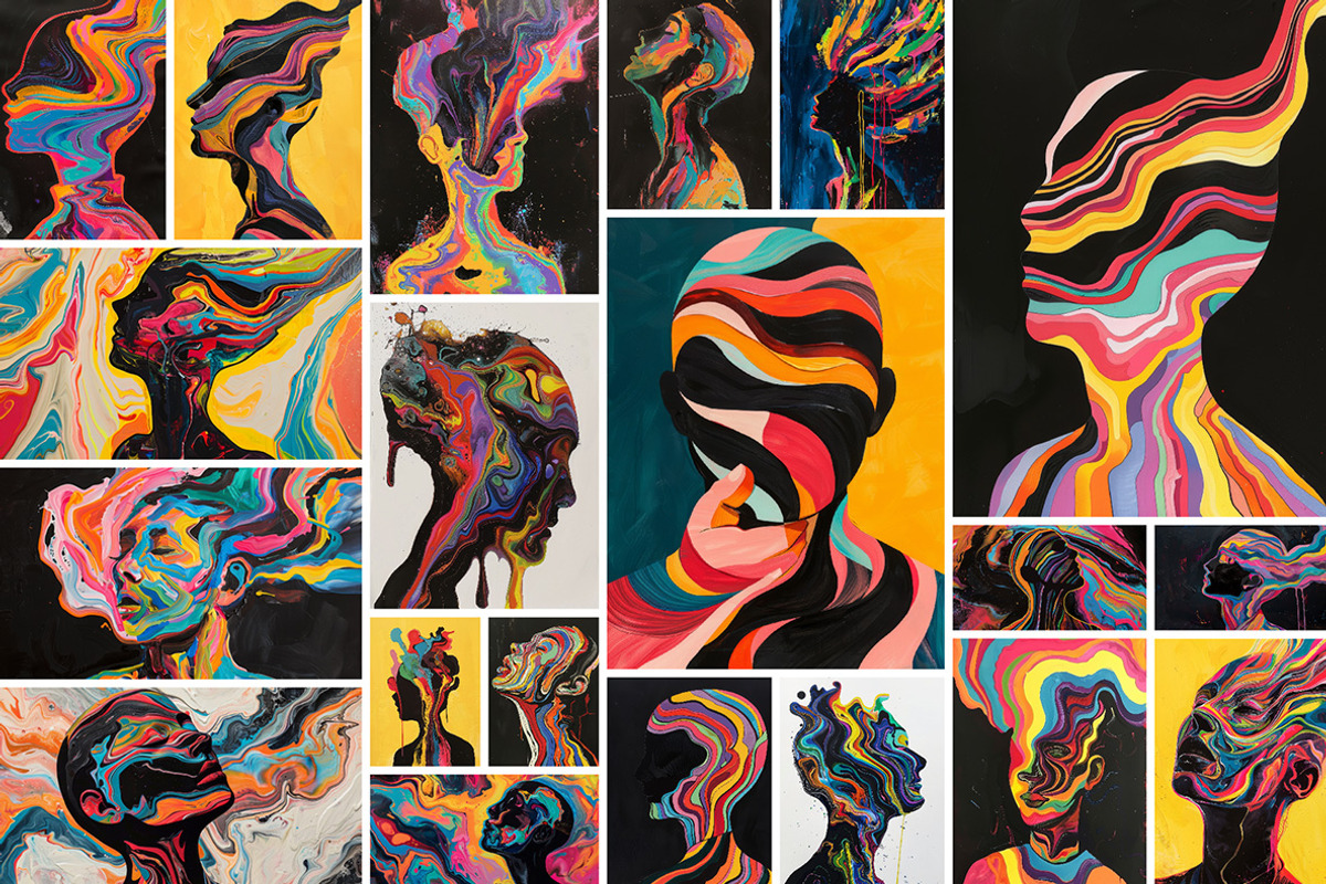 74 Paint splash faces, a Person Illustration by Handmadefont (Photo 6 of 12)