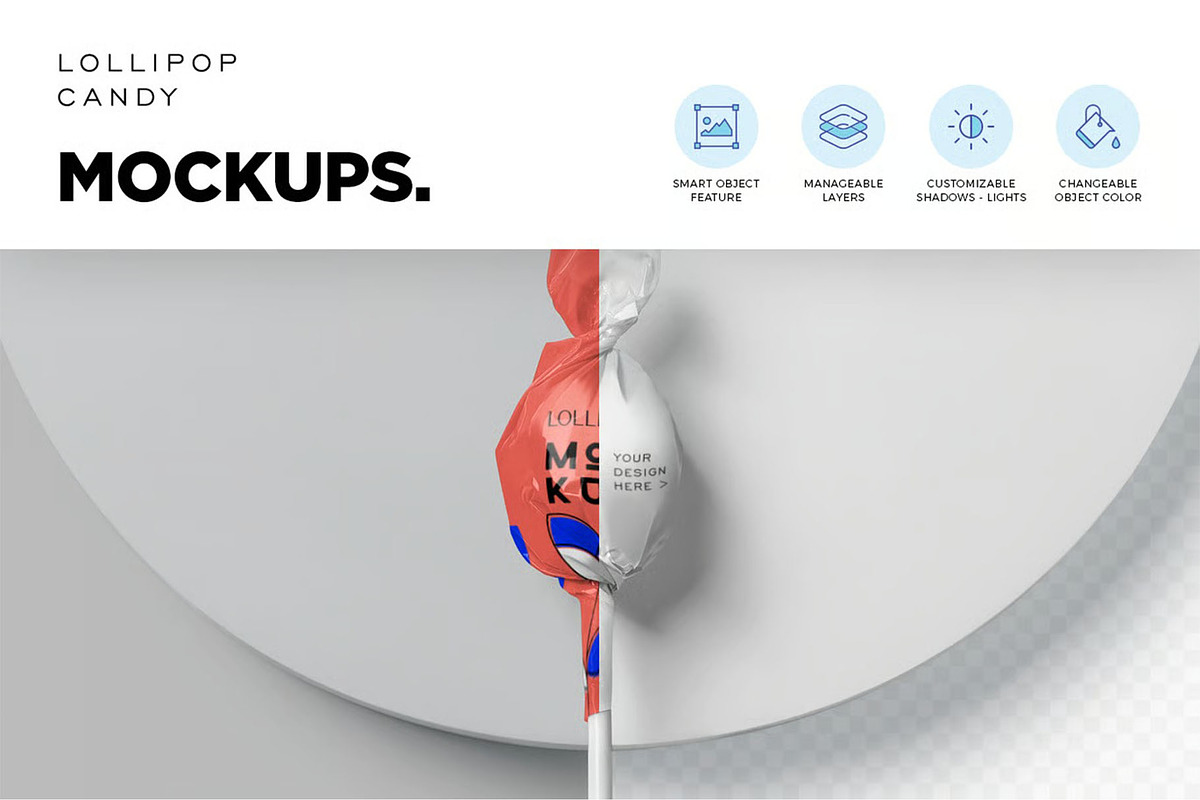 Lollipop Wrapping Mockups, a Product Mockup by megostudi0 (Photo 3 of 6)