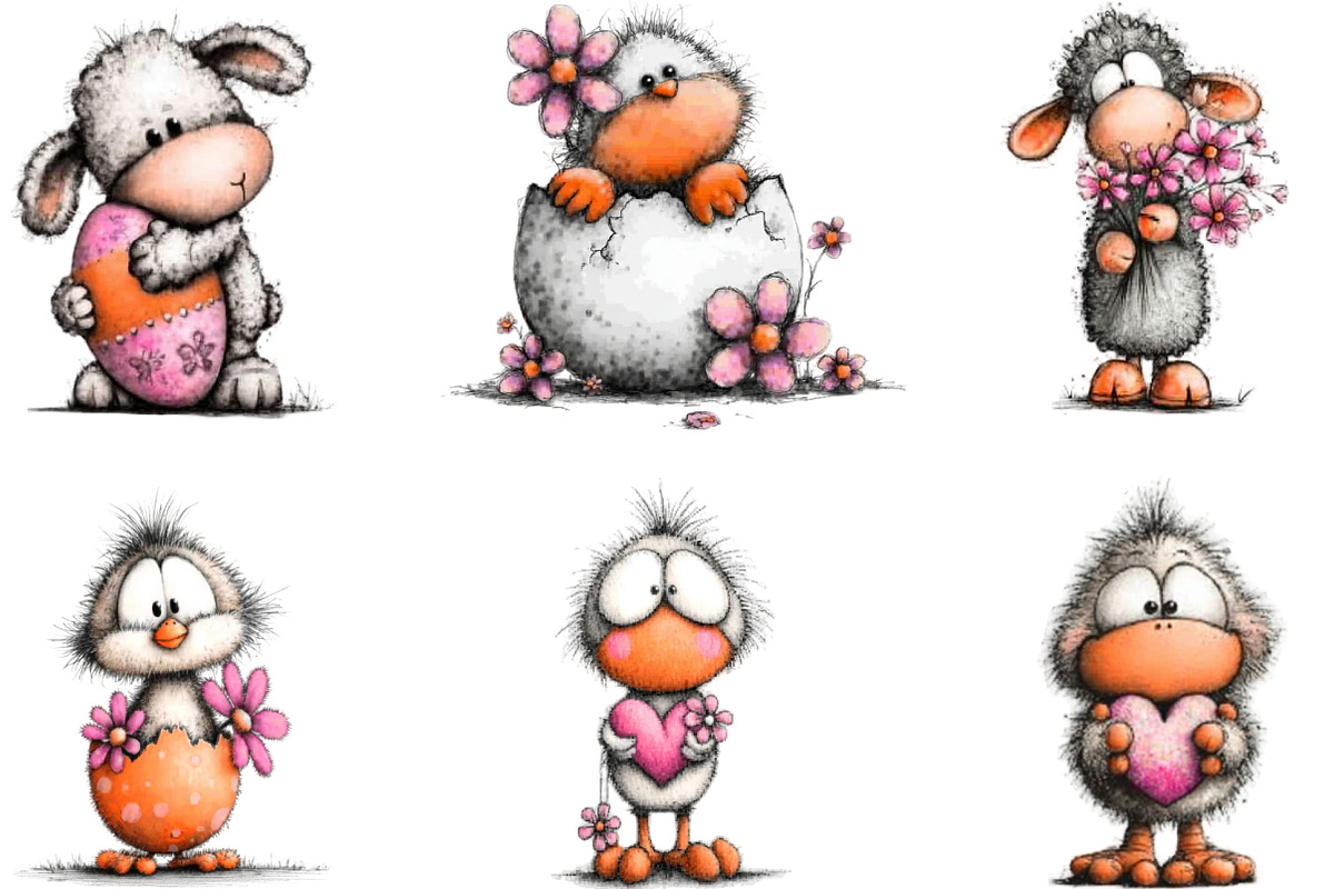Whimsical Baby Easter Animals Clip, an Illustration by Designking (Photo 5 of 5)