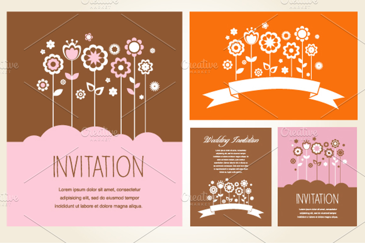 Invitation and greeting card set, a Card Template by Marish