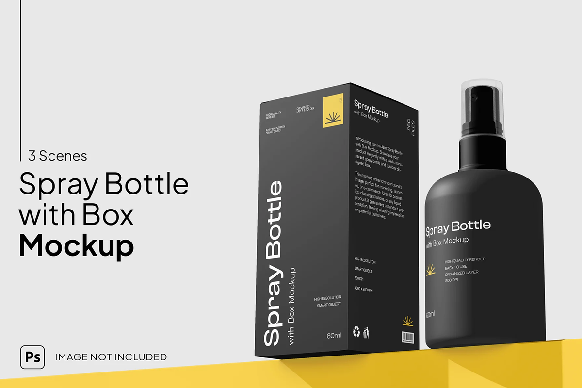 Spray Bottle Mockup Set, a Household Mockup by graphicsauce (Photo 1 of 4)