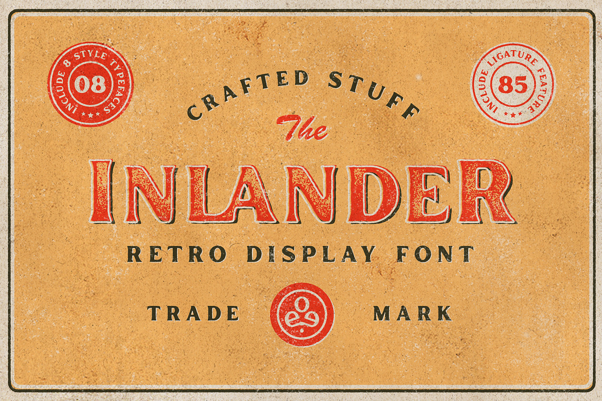 Inlander - Retro Display Font, a Serif Font by Edignwn Type (Photo 1 of 12)