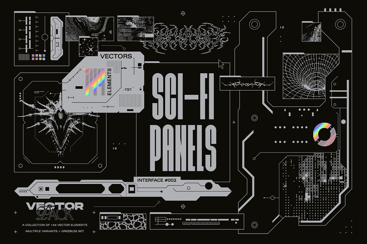 Sci-Fi Panels Vector Pack, an Object Graphic by MiksKS (Photo 1 of 12)