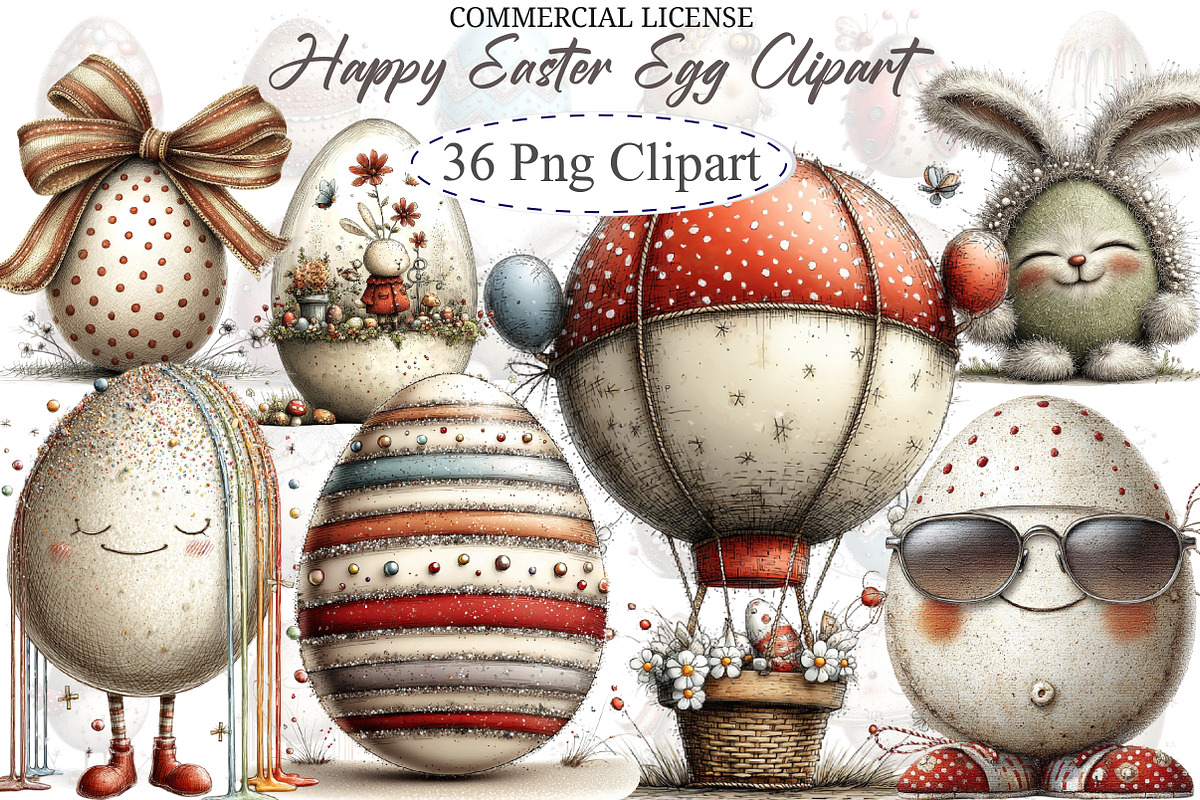 Happy Easter Egg Clipart, an Illustration by designcity5 (Photo 1 of 5)