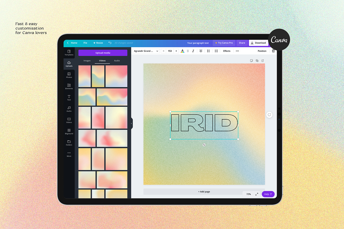 IRID - Animated Gradients Background, a Social Media Template by Sparrow & Snow (Photo 8 of 19)