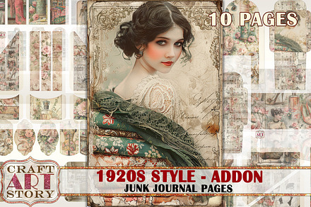 Vintage fashion Junk Journal Kit 1920s | Creative Market