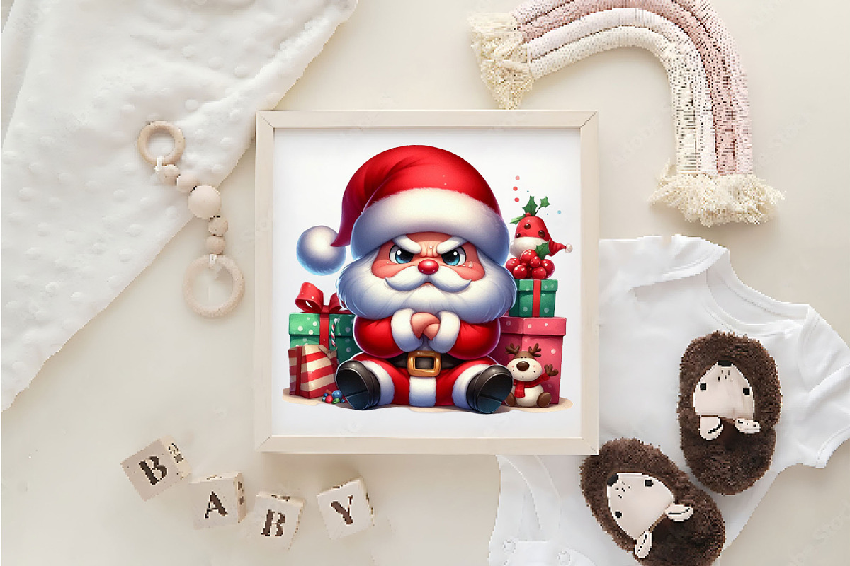 Christmas Funny Grumpy Santa Clipart, a Work Illustration by Dream Creation (Photo 5 of 6)