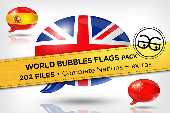 World Speech Bubbles Flags