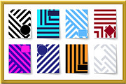 Striped geometric colored patterns, an Object Graphic by RODINA (Thumbnail 2 of 3)