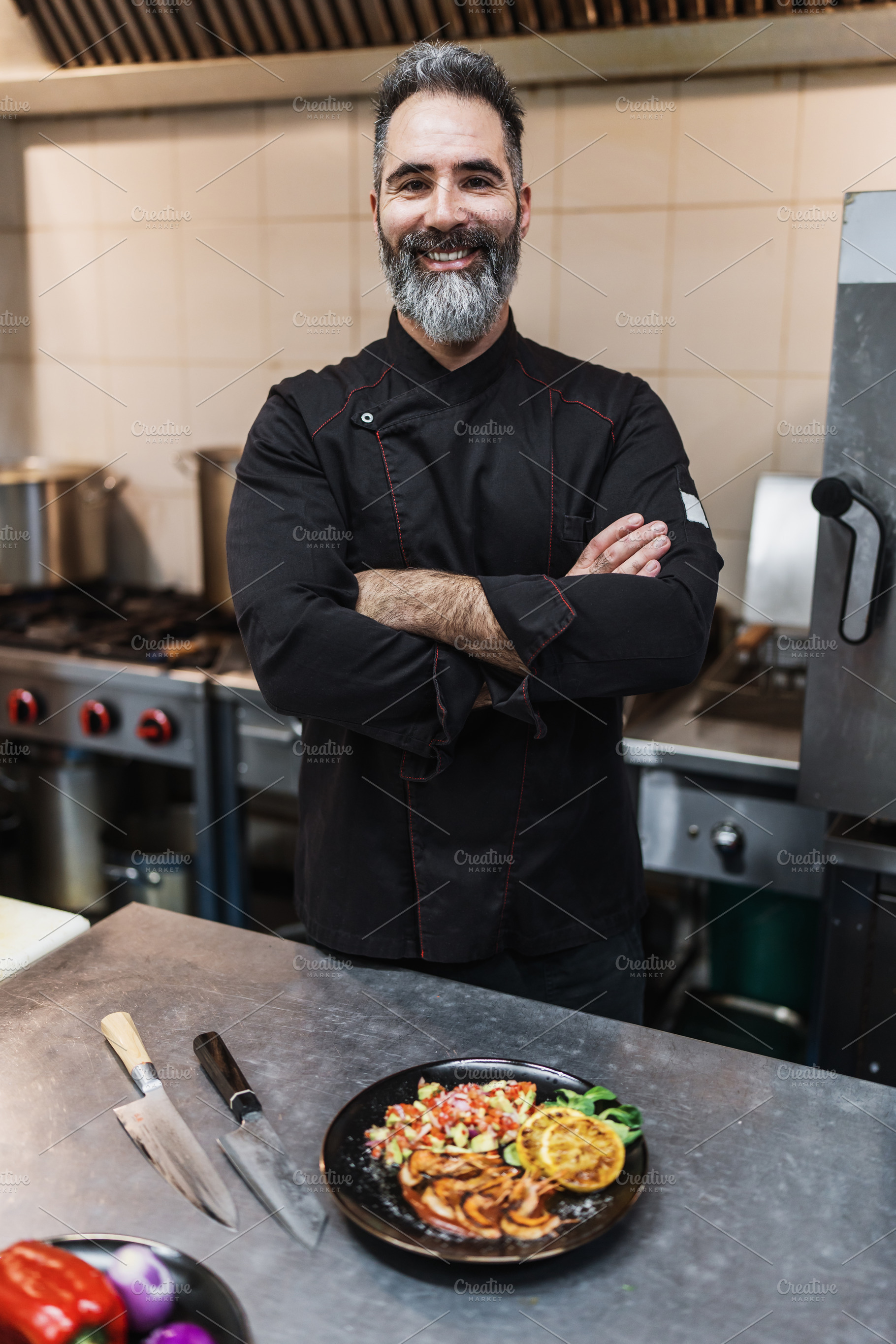 Professional chef preparing food, a Person Photo by REDDOT Studio