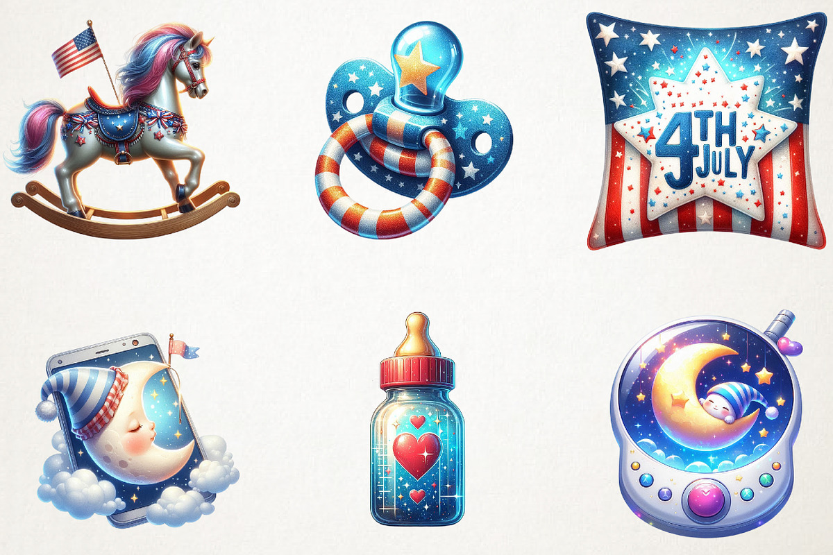 4th of July Baby Nursery Sublimation, a Seasonal Illustration by RobertsArt (Photo 5 of 7)