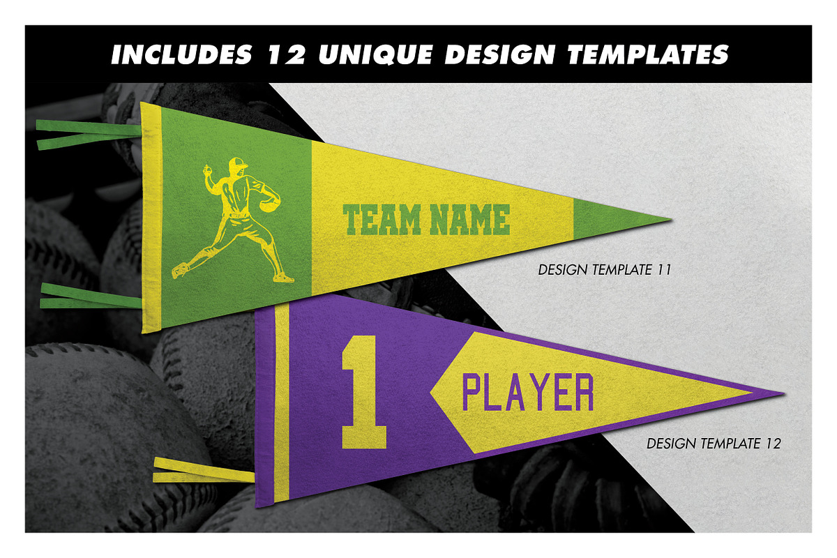 Screen-Printed Felt Pennant Creator, a Product Mockup by Chris Weibring (Photo 10 of 13)