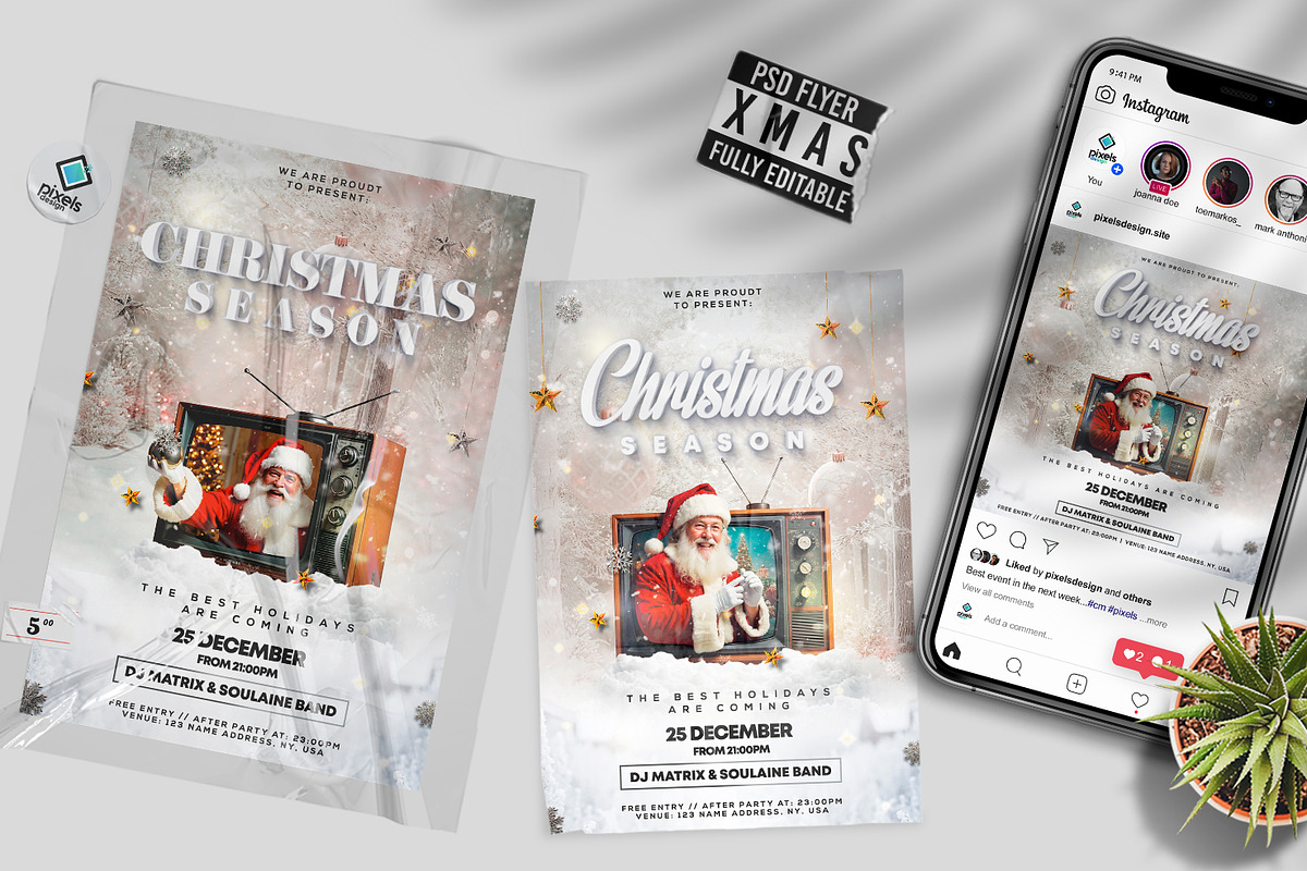 Christmas Season Flyer Invitation, a Flyer Template by PixelsDesign (Photo 1 of 2)