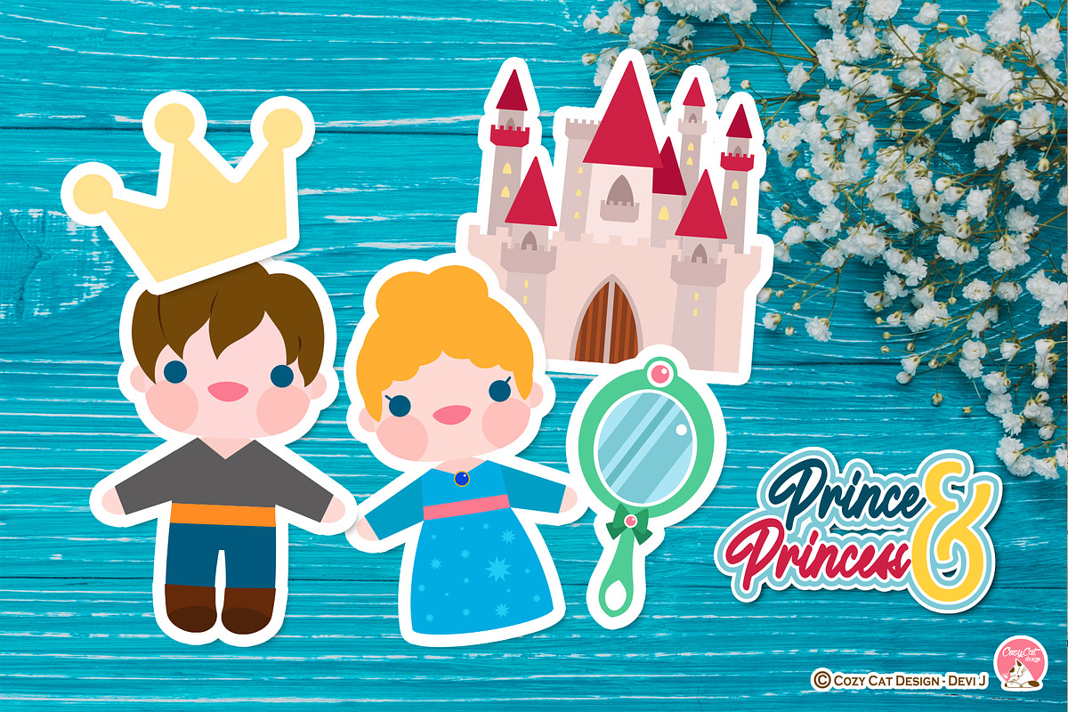 Prince Princess Digital Clip Art, an Object Graphic by Cozy Cat Design (Photo 3 of 3)
