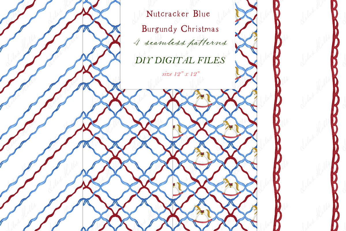Nutcracker Burgundy Blue Crest, a Decorative Illustration by LABFcreations (Photo 2 of 4)