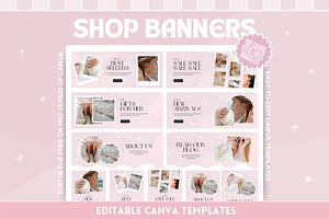 Pink Shop Banner Templates, a Shopify Template by SunshineStudioBoutique