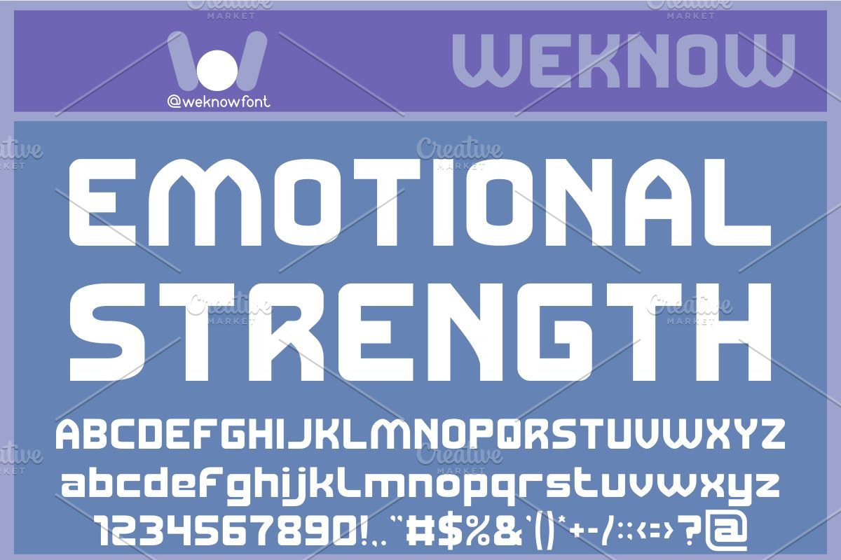 Emotional Strength font, a Sans Serif Font by weknow (Photo 1 of 8)